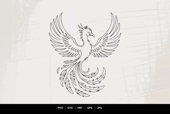 Download Phoenix Bird Line Art SVG - Premium Resources