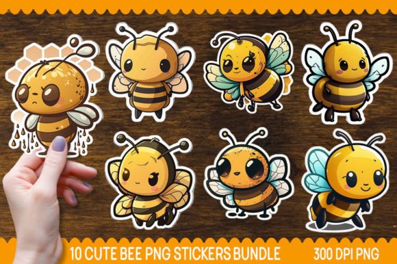 Download Cute Bee PNG Stickers Bundle - Cute bee png stickers bundle Collection