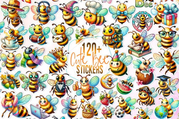 Download 120+ Cute and Funny Bee Stickers Bundle - Funny bee stickers Collection